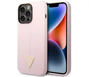 GUESS Silicone Triangle fialová / Zadní kryt / Apple iPhone 14 Pro