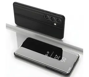 Hurtel Clear View pouzdro pro Samsung Galaxy S24 FE černé / Pouzdro / Flip / Průhledné okénko