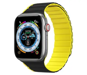 Dux Ducis Magnetic řemínek černo-žlutý / Řemínek pro Apple Watch / 38/40/41 mm / SE, 9-1