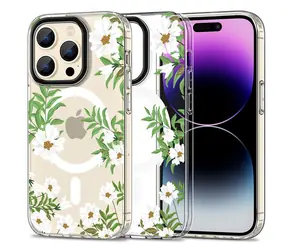 Tech-Protect MagMood sedmikrásky s lístky / Pouzdro pro Apple iPhone 15 Pro / MagSafe