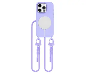 Tech-Protect MagNecklace fialová / Kryt / Apple iPhone 16 Pro / MagSafe / se šňůrkou na krk