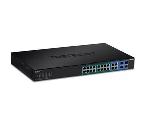 TRENDnet 20-portový Web Smart PoE+ switch se 4x SFP / Switch / 16x Gigabit PoE+ / 370 W / L2/L3 managed / rack 1U