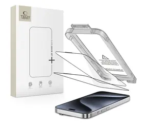 Tech-Protect Quick Set+ 2 Pack černá / Ochranné sklo / Tvrzené / Apple iPhone 15 Pro