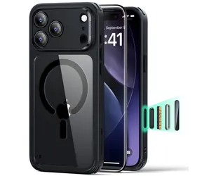 ESR Classic Hybrid MagSafe transparentní černá / Sada krytu a skla / Apple iPhone 17 Pro / MagSafe