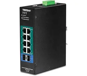 TRENDnet TI-PG102i / Průmyslový switch / 8x Gigabit PoE+ / 2x SFP / 240 W / L2 managed / DIN-Rail