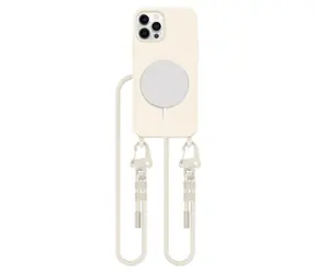 Tech-Protect MagNecklace béžová / Kryt / Apple iPhone 12/12 Pro / MagSafe / se šňůrkou na krk