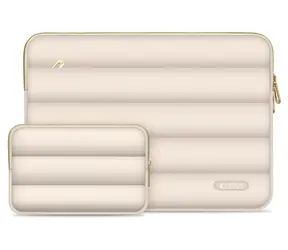Tech-Protect Puffy béžová / Pouzdro pro notebook do 13-14"