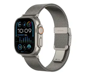 AmazingThing Titan Premium stříbrná / Řemínek / Apple Watch 38/40/41/42/44/45/46/49 mm / Kov