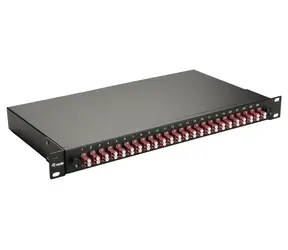 Equip LC-Duplex 24 portů OM4 černá / Optický spojovací panel / 19", 1U / Ocelové provedení