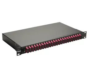 Equip SC-Duplex 24 portů OM4 černá / Optický spojovací panel / 19", 1U / Ocelové provedení