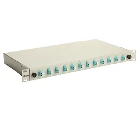 Equip Spojovací box 12-Port LC-Duplex OM3 šedá / Optický spojovací box / Rack 19" 1U / 12x LC/UPC duplex