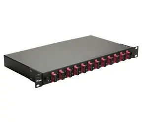 Equip optický spojovací box 12x SC-Duplex OM4 černá / Spojovací box / 19" 1U / Ocel