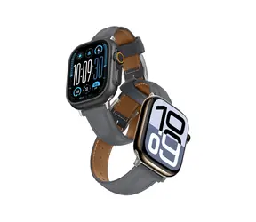 AmazingThing Class Band šedá / Kožený řemínek / pro Apple Watch / 45/46/49 mm