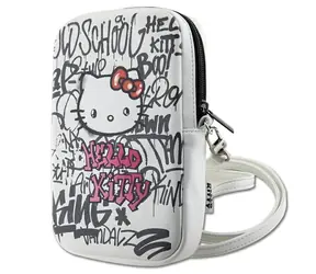 Hello Kitty Graffiti Kitty Head Bag bílá / Taška na mobilní telefon