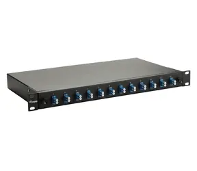 Equip LC-Duplex 12 portů OS2 černá / Optický spojovací panel / 19", 1U / Ocelové provedení