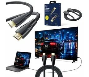 3mk HARDY HDMI 2.1 0,5 m černá / Kabel HDMI / Ultra High Speed / 8K 60Hz / 4K 120Hz / 48 Gbps / eARC