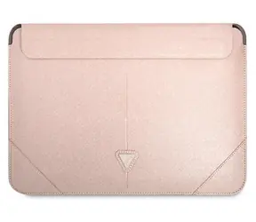 Guess Saffiano Triangle Logo růžová / Sleeve / 16"