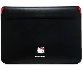 Hello Kitty PU Metal Logo pouzdro na 14" notebook černé / Pouzdro na notebook / PU kůže / Kovové logo