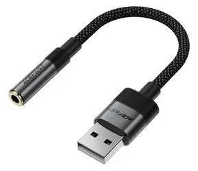 Acefast J13 černá / Adaptér / USB-A / Jack 3,5 mm