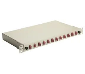 Equip Spojovací box 12-Port LC-Duplex OM4 šedá / Optický spojovací box / Rack 19" 1U / 12x LC/UPC duplex