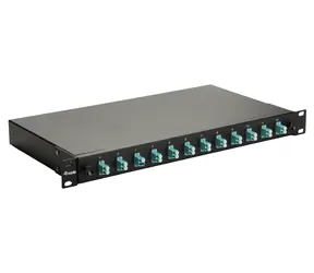 Equip Spojovací box 12-Port LC-Duplex OM3 černá / Optický spojovací box / Rack 19" 1U / 12x LC/UPC duplex