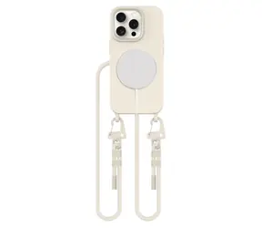 Tech-Protect MagNecklace béžová / Kryt / Apple iPhone 15 Pro / MagSafe / se šňůrkou