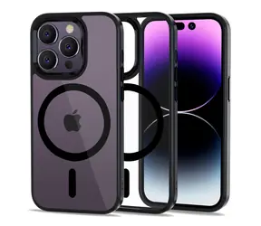 Tech-Protect MagMat průhledná černá / Kryt pro Apple iPhone 14 Pro Max / MagSafe