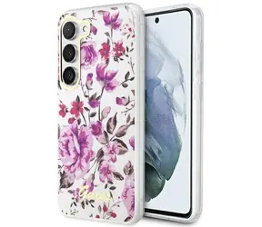Guess GUHCS23SHCFWST S23 bílá / Zadní kryt / Samsung Galaxy S23 / Flower Collection