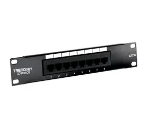 TRENDnet TC-P08C6 černý / Patch panel / 8 portů / Cat6 nestíněný / 10"