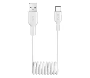 Puro Spirálový datový kabel bílá / Datový kabel / USB-A - USB-C / 10 W / 1 m