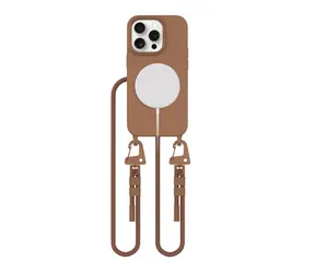 Tech-Protect MagNecklace hnědá / Kryt / Apple iPhone 14 Pro / MagSafe / se šňůrkou