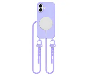 Tech-Protect MagNecklace fialová / Kryt / Apple iPhone 16 / MagSafe / šňůrka na krk