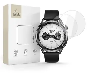 Tech-Protect Glass Fit+ sklo pro Xiaomi Watch S4 čiré / Ochranné tvrzené sklo / 2 ks v balení