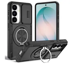 Hurtel Kryt s výsuvným krytem kamery černá / Kryt / Samsung Galaxy S26 / Otočný stojánek / MagSafe