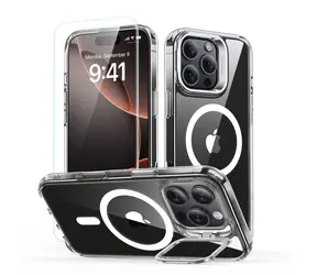ESR Classic Hybrid HaloLock transparentní / Pouzdro se stojánkem + sklo / Apple iPhone 16 Pro / MagSafe