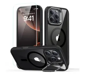 ESR Classic Hybrid HaloLock transparentní / Pouzdro se stojánkem / Apple iPhone 16 Pro / MagSafe + tvrzené sklo