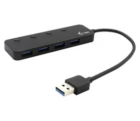 i-tec USB 3.0 Metal HUB 4 Port / USB hub / 4x USB 3.0 / Přepínače portů / Volitelné napájení