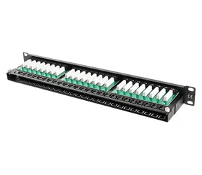 Lanberg černý / Patch panel / 48 portů / Cat6 / UTP / 1U / 19"