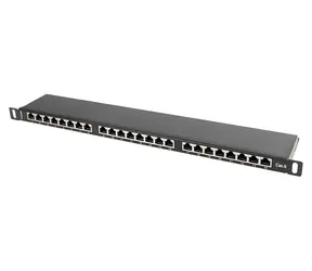 Lanberg PPS6-0024-B černý / Patch panel / 19" / 24 portů / 0,5U / CAT.6 FTP stíněný