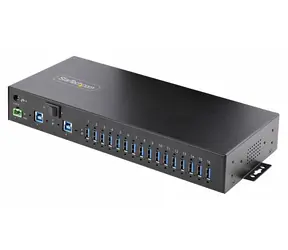 StarTech Průmyslový USB hub 16 portů černá / USB hub / 16x USB 3.2 5Gbps / napájecí adaptér