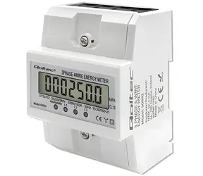 Qoltec Elektroměr 3-fázový na DIN lištu / Elektroměr / 400V / 100A / LCD / 4P