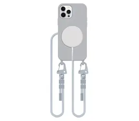 Tech-Protect Magnecklace MagSafe šedá / Kryt / Apple iPhone 12 / 12 Pro / MagSafe / šňůrka na krk