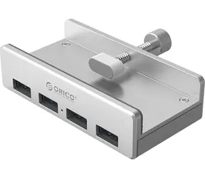 Orico USB hub s upínací svorkou / USB hub / 4x USB-A / USB 3.0 Gen1 / hliníkové tělo