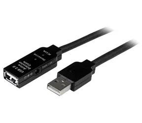 StarTech Aktivní prodlužovací kabel USB 2.0 černá / Kabel USB / A-M - A-F / napájecí adaptér / 15 m