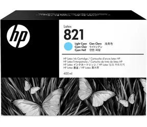 HP 821 Latex světle azurová / Inkoustová kazeta / 400 ml / Pro HP Latex 110, 115