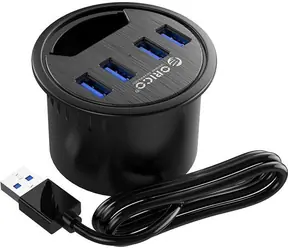 Orico USB Hub 4x USB-A do otvoru v desce stolu / USB Hub / 4x USB-A 3.1 Gen 1 / průměr otvoru 6 cm / 5 Gbps