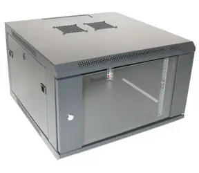XtendLan Nástěnný rozvaděč 6U černý / Nástěnný rozvaděč / 19" / 600x600 mm / nosnost 60 kg / skleněné dveře