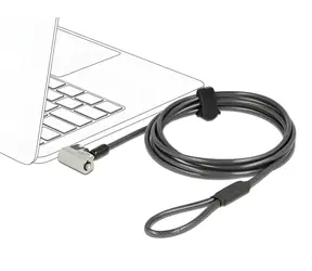 NaviLock Kabelový zámek na notebook 3v1 / Zámek na notebook / Kensington, Nano, Noble Wedge / 2 m