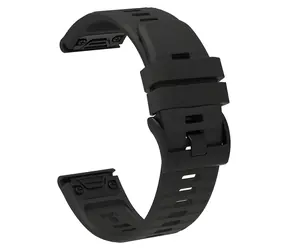 Hurtel silikonový řemínek pro Garmin Fenix 3/5X/6X/7X Pro černá / Řemínek