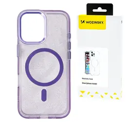 Wozinsky Glitter Case fialová / Zadní kryt / Samsung Galaxy S25 Ultra / MagSafe / Třpytivý vzhled